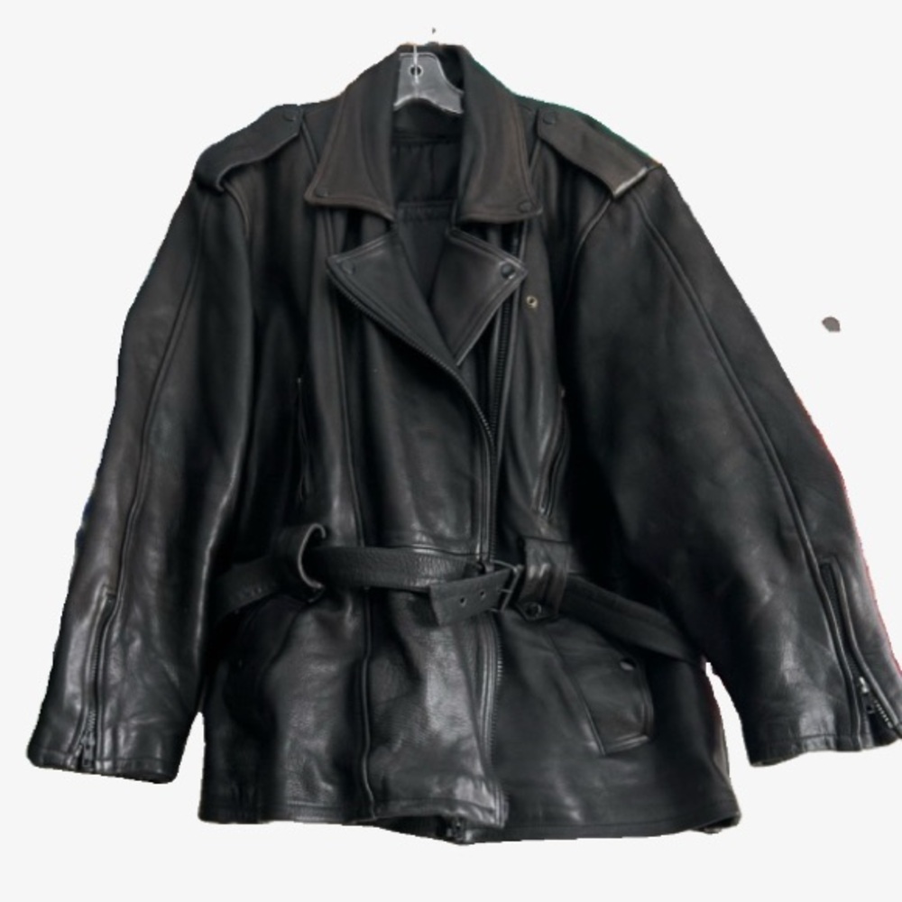 EUC Vintage Black Leather Motorcycle Jacket